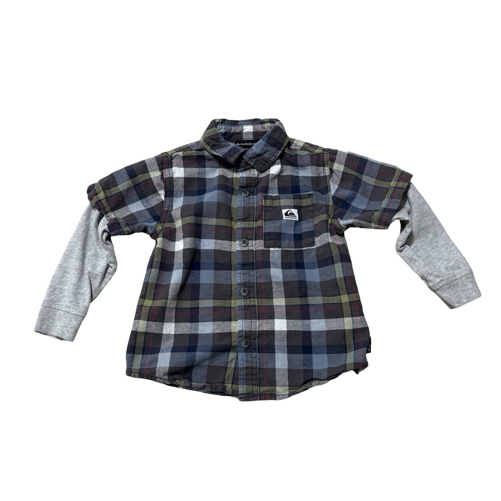 Quiksilver Toddler Boys Layered Long Sleeve Button Down Shirt Size 3T